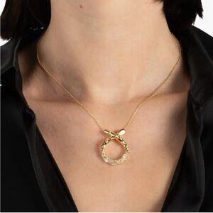 New Alexis Bittar Knot Crystal Pave Pendant Necklace